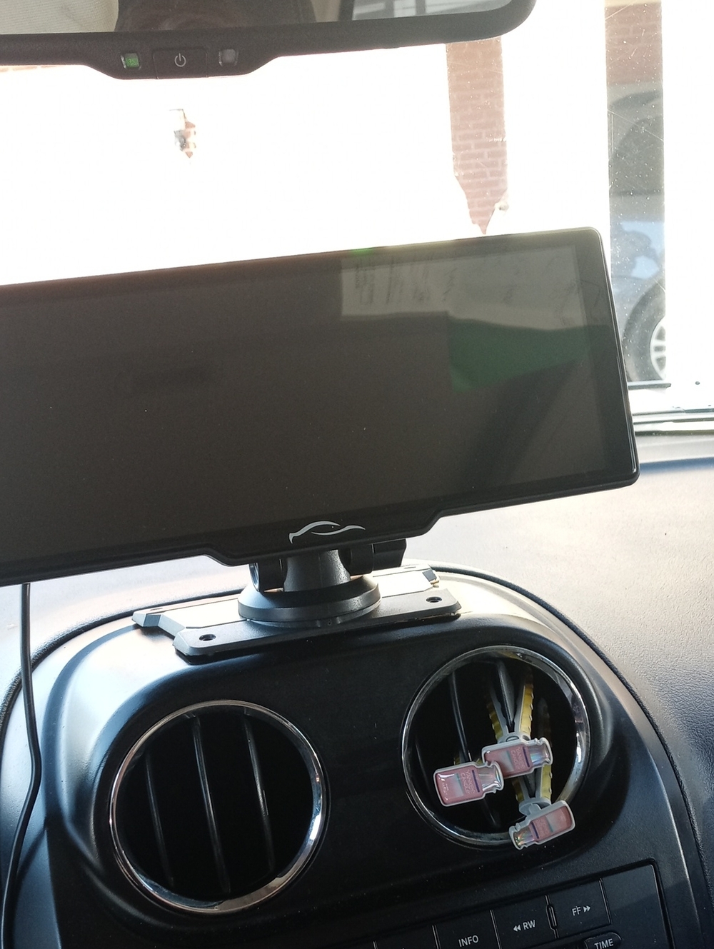 Universal Black Dashboard Wide Screen Car Monitor with Mount